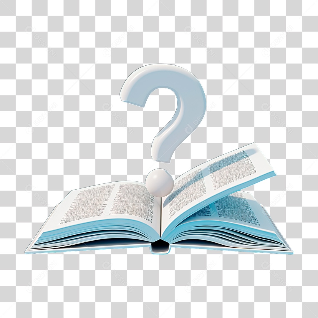Livro com Ponto de Interrogação PNG Transparente