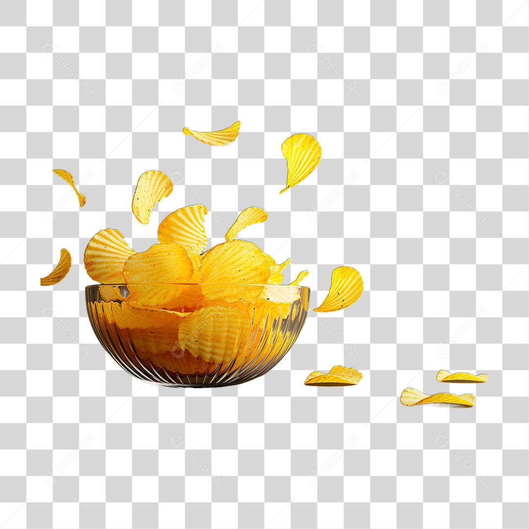 Tigela de Batata Frita PNG Transparente