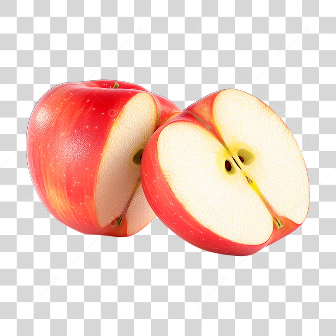 Maçã Parida ao Meio PNG Transparente
