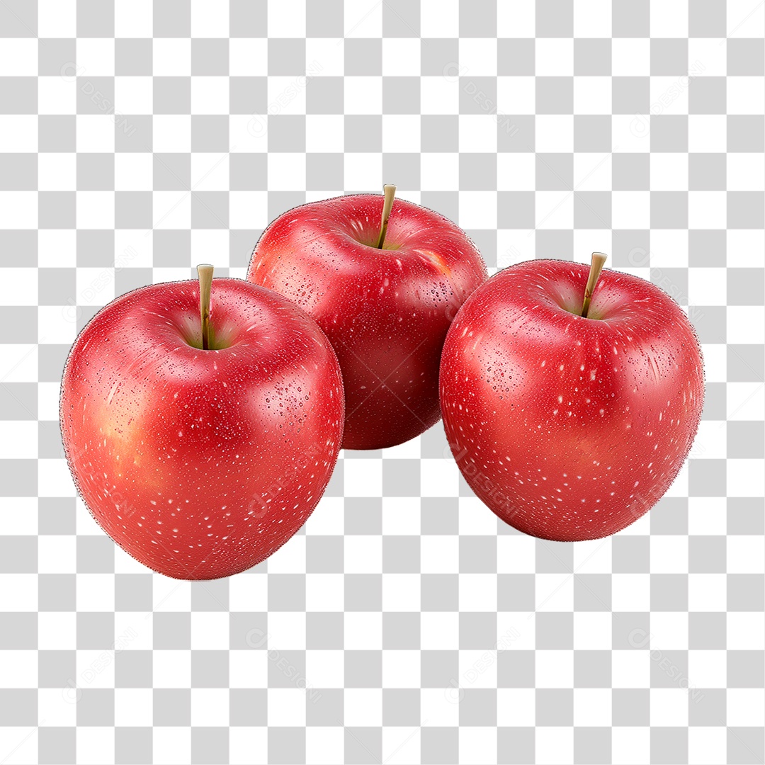 3 Maçãs PNG Transparente