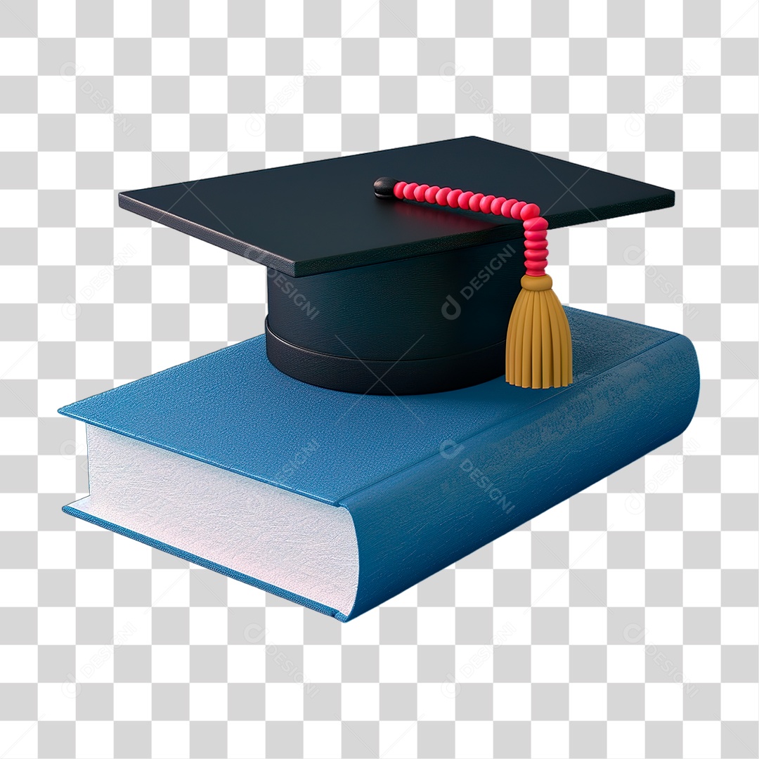 Livros com Chapéu Formatura PNG Transparente