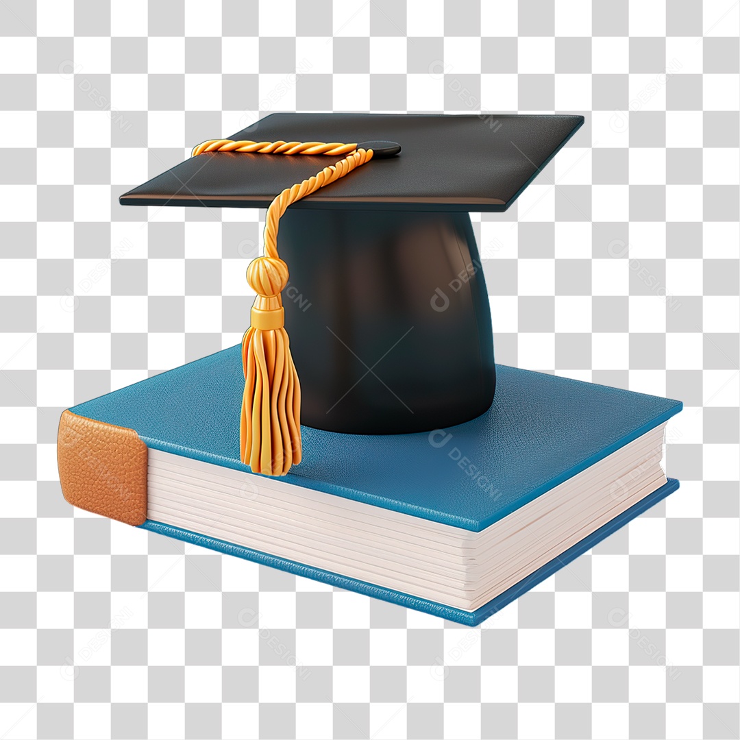 Livros com Chapéu Formatura PNG Transparente