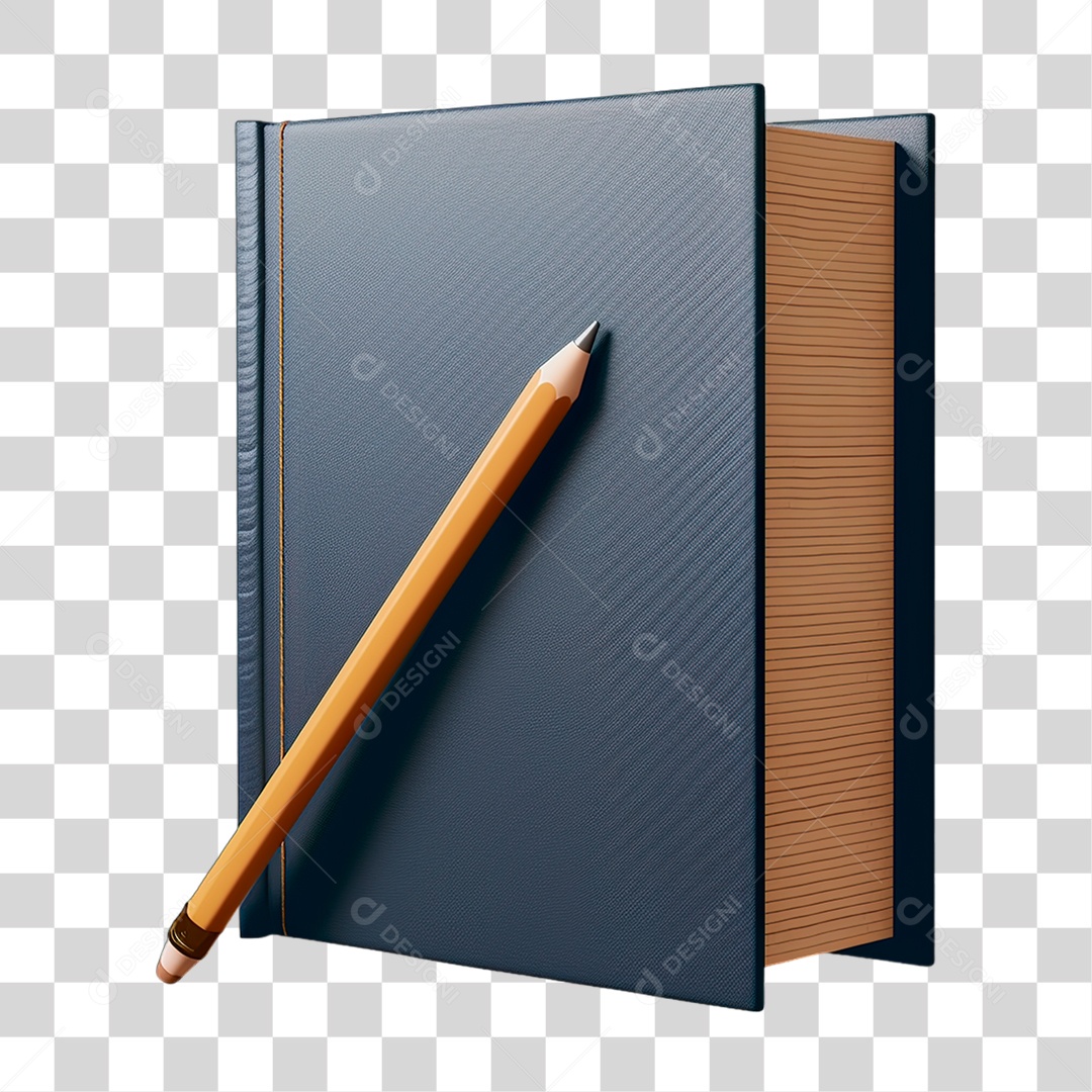 Livro com Lápis PNG Transparente