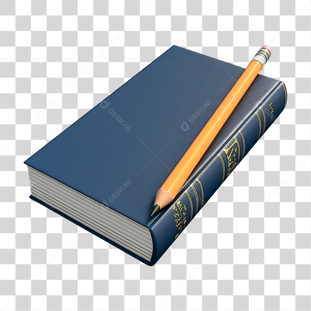 Livro com Lápis PNG Transparente