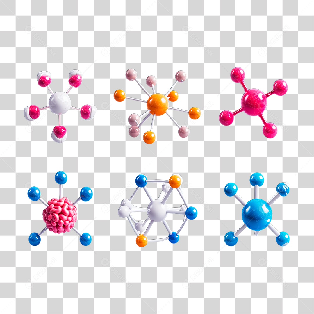 Ícones de Moléculas PNG Transparente
