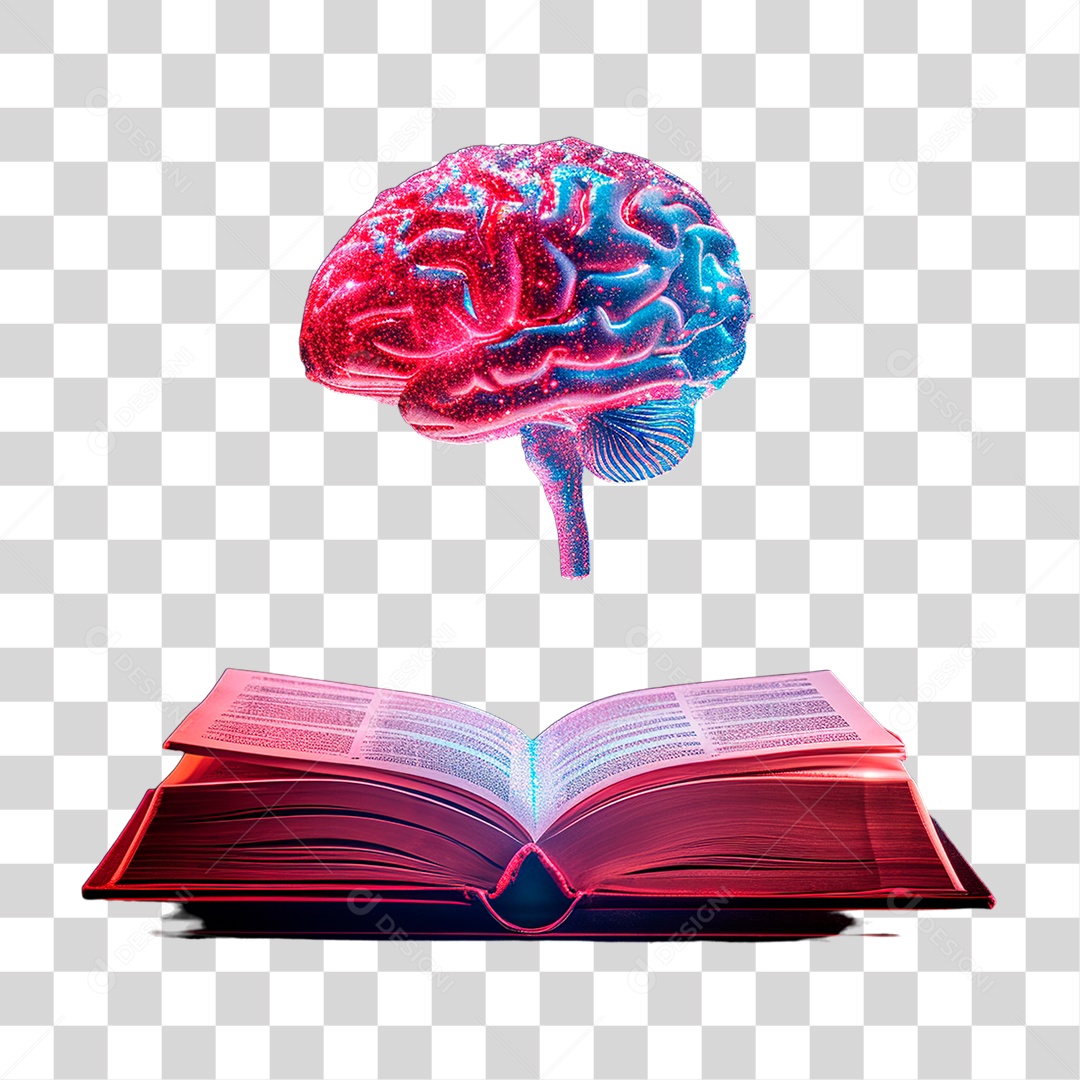 Cérebro com Livro PNG Transparente