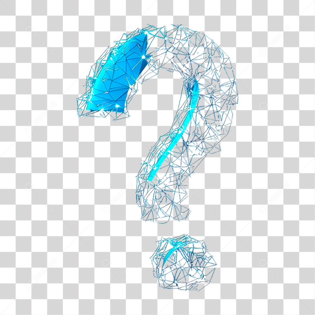 Ícone 3D Ponto Interrogação PNG Transparente