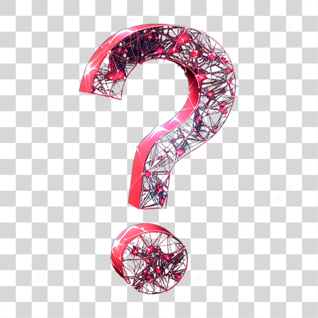 Ícone 3D Ponto Interrogação PNG Transparente