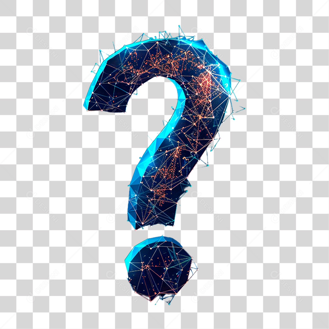 Ícone 3D Ponto de Interrogação PNG Transparente