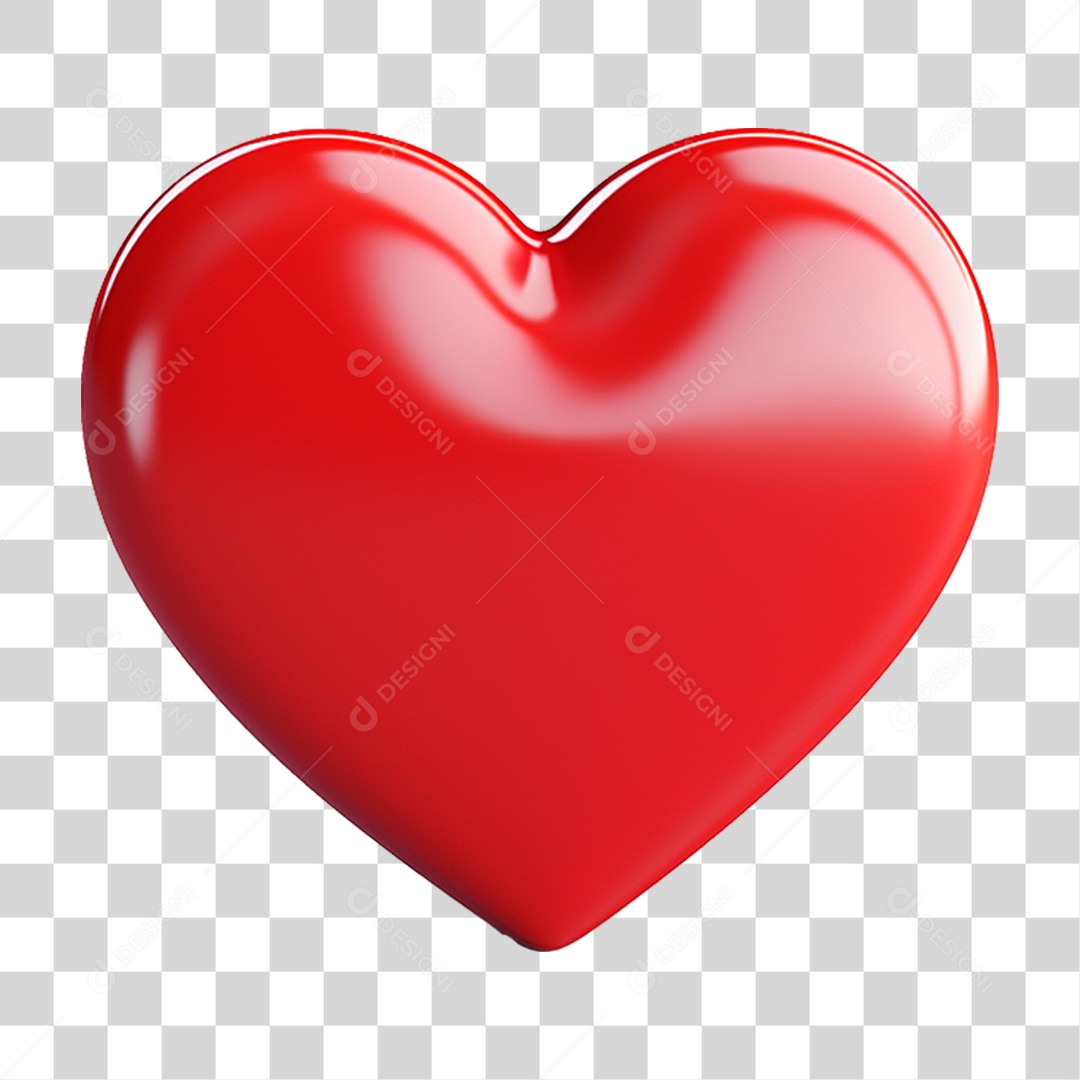 Elemento 3D Coração Emoji PNG Transparente