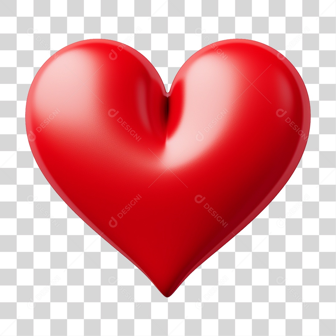 Elemento 3D Coração Emoji PNG Transparente