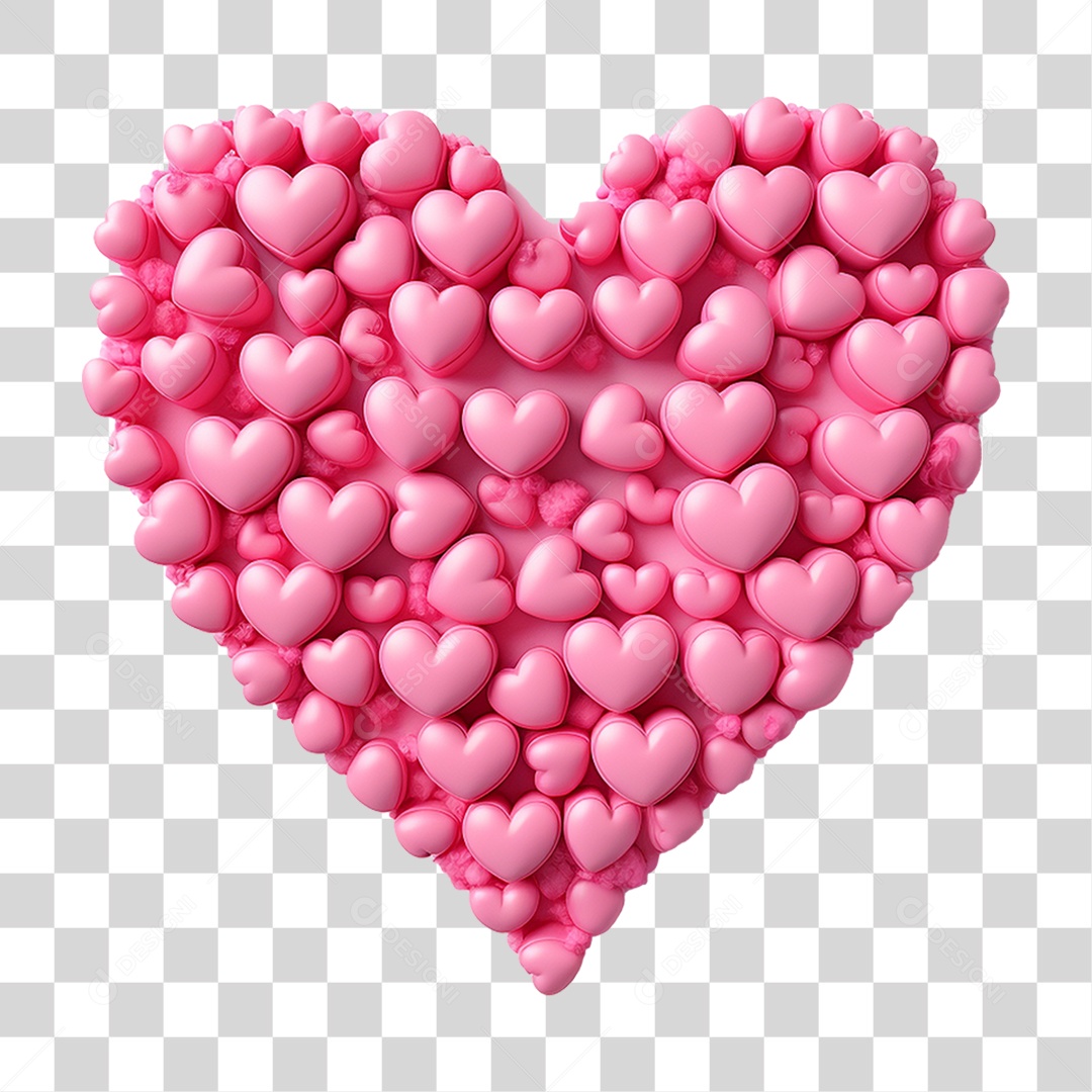 Elemento 3D Coração Emoji PNG Transparente