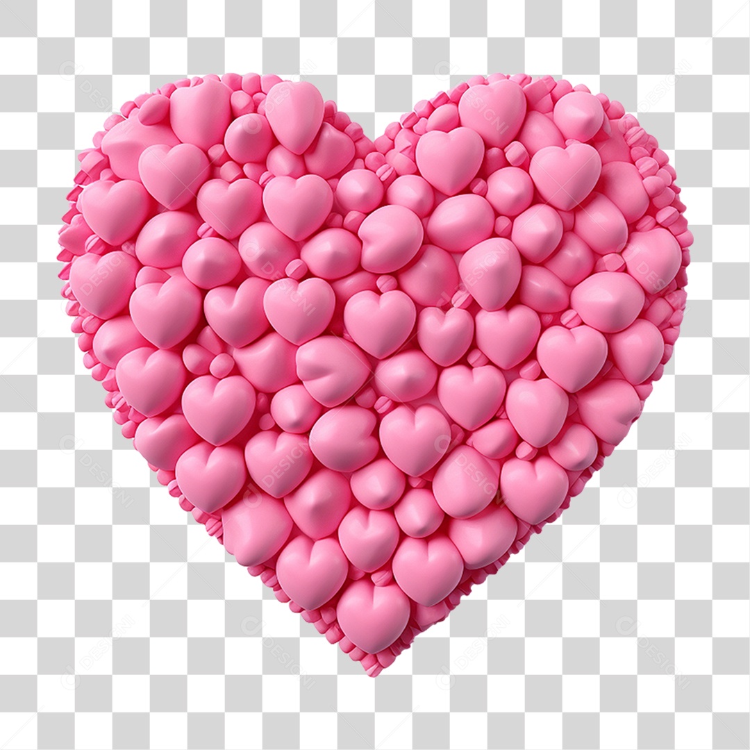 Elemento 3D Coração Emoji PNG Transparente