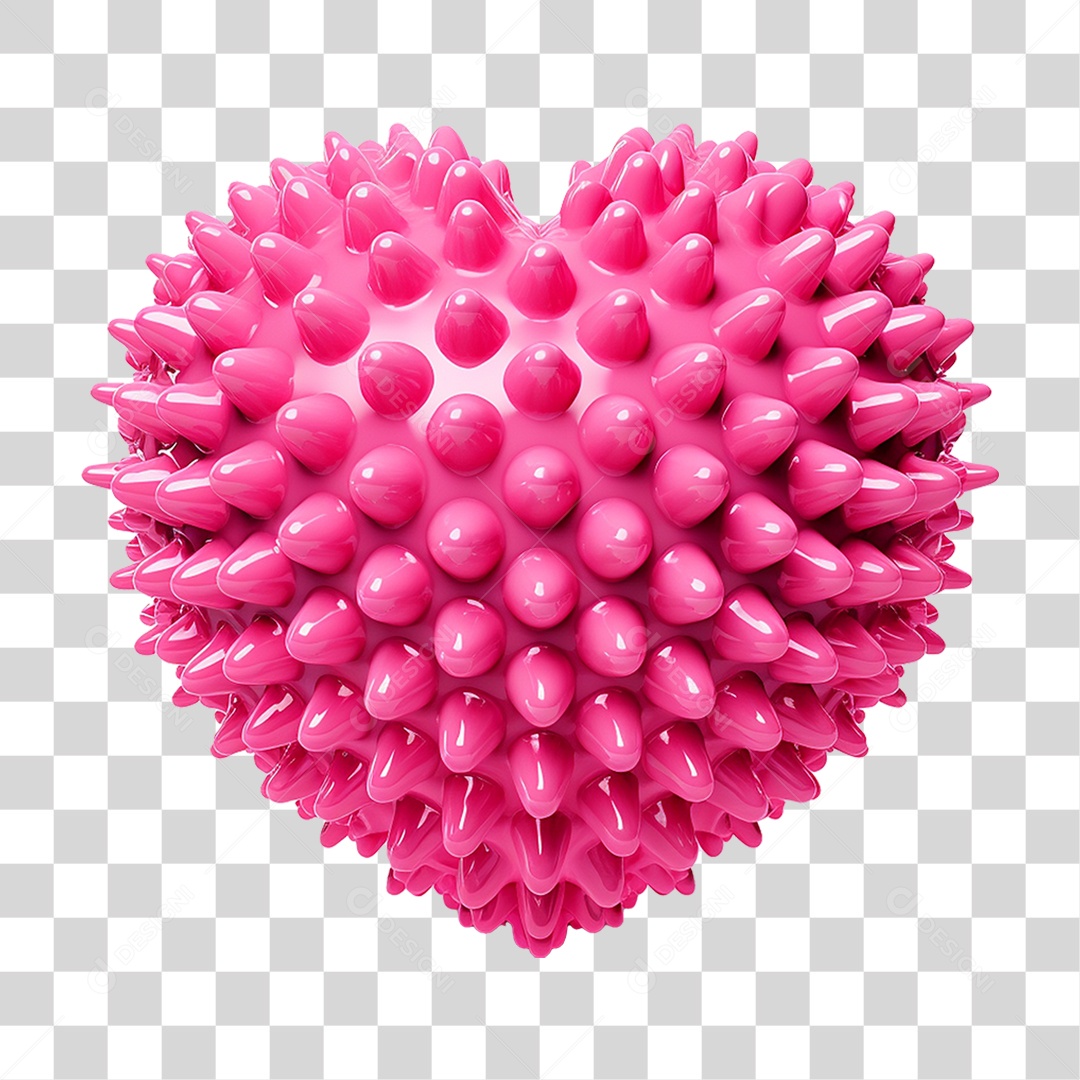 Elemento 3D Coração Emoji PNG Transparente