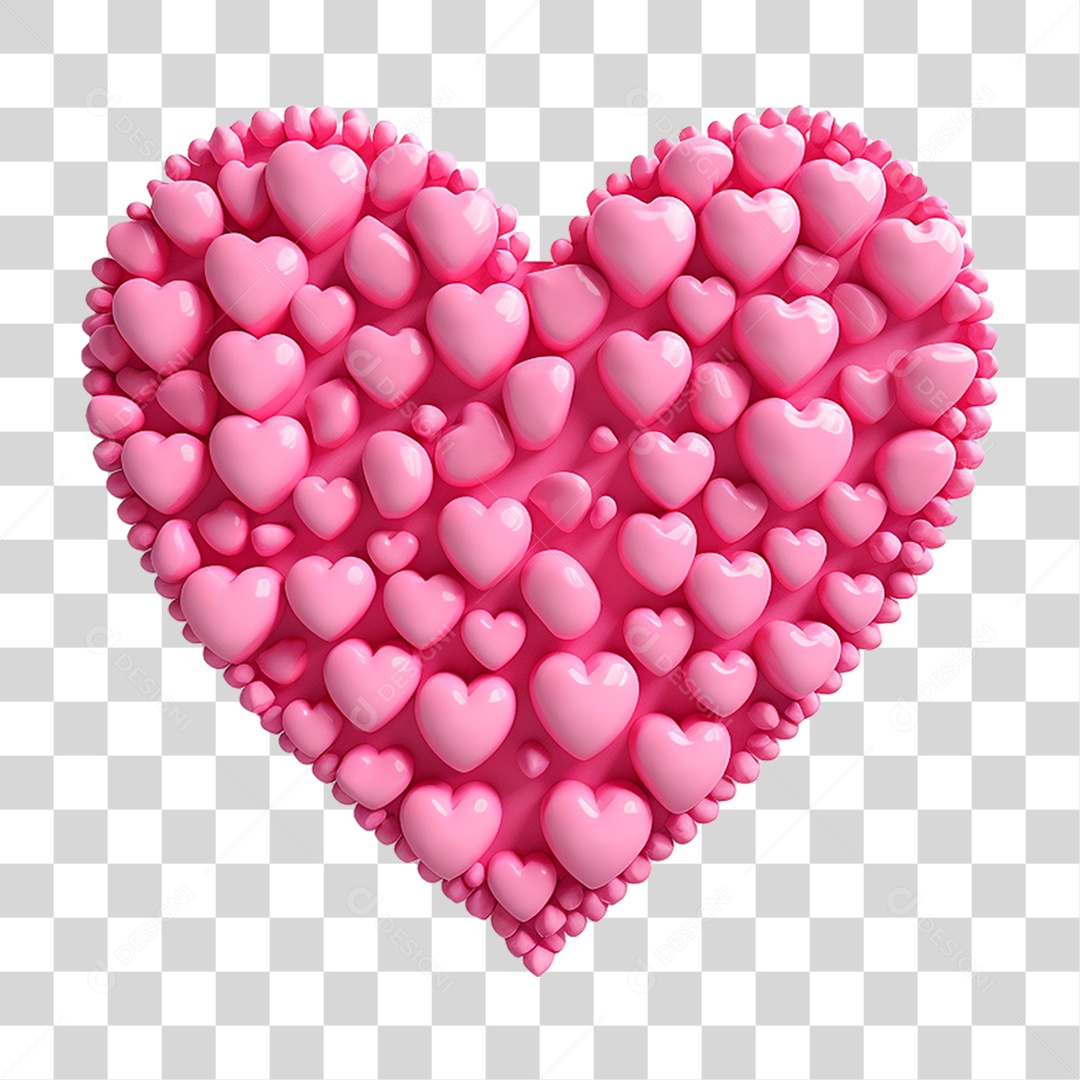 Elemento 3D Coração Emoji PNG Transparente