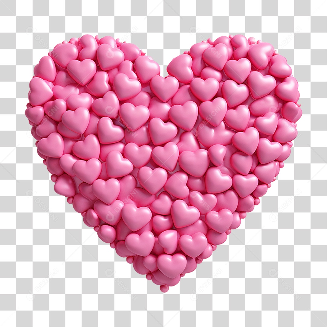 Elemento 3D Coração Emoji PNG Transparente