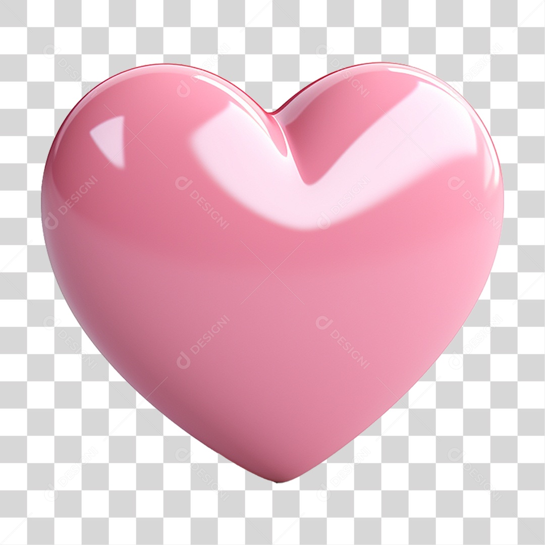 Elemento 3D Coração Emoji PNG Transparente