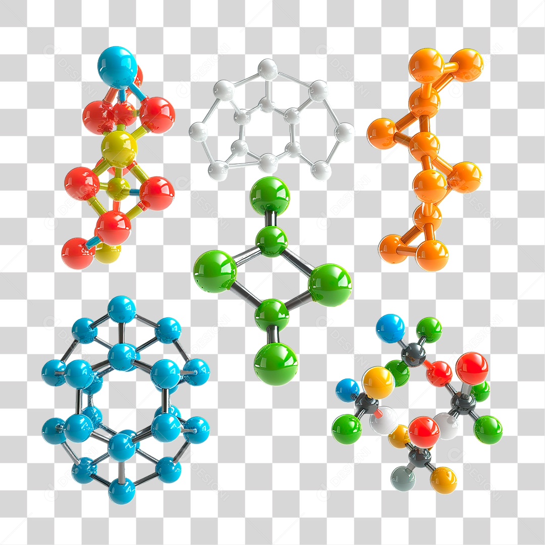 Ícone de Moléculas PNG Transparente