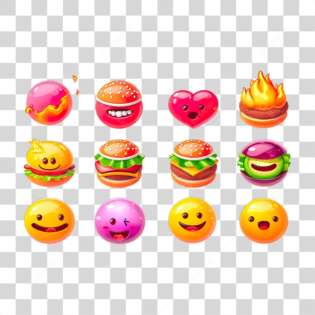 Lanche Emoji PNG Transparente