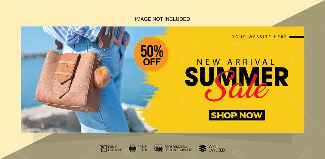 Modelo de Banner de Loja de Roupas Vetor EPS Editável