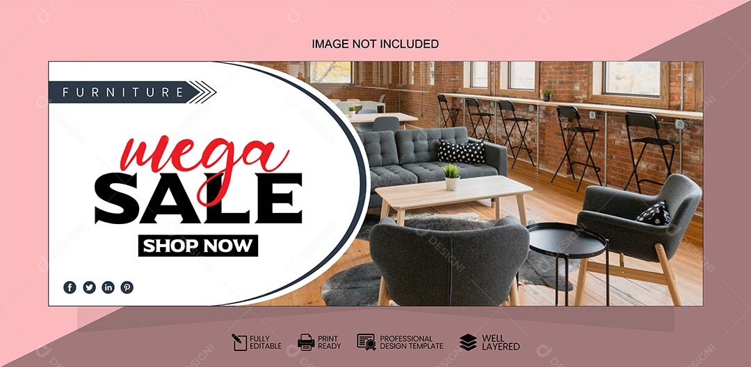 Modelo de Banner de Loja de Moveis Vetor EPS Editável