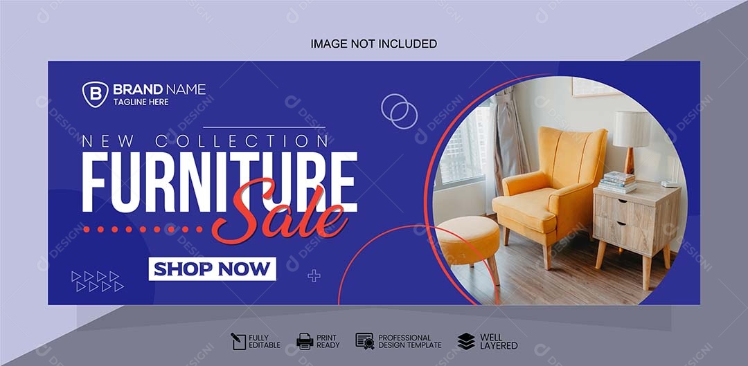 Modelo de Banner de Loja de Moveis Vetor EPS Editável