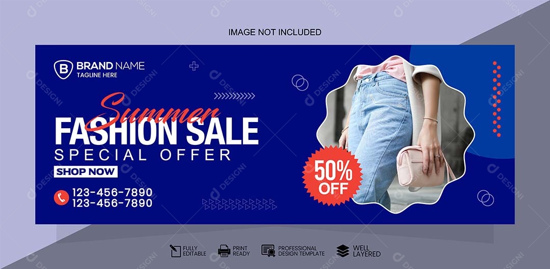 Modelo de Banner de Loja de Roupa Vetor EPS Editável