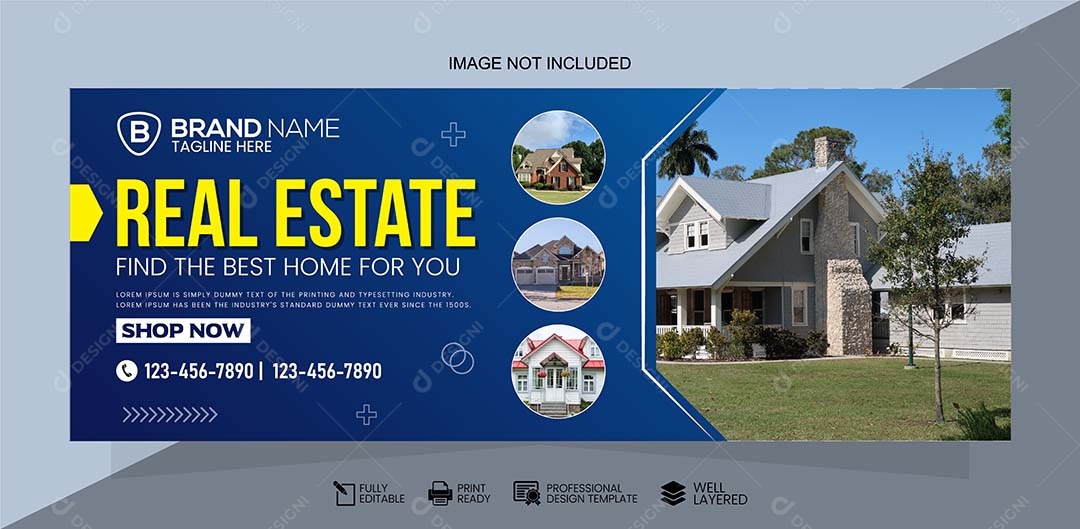 Modelo de Banner de Imobiliária Vetor EPS Editável