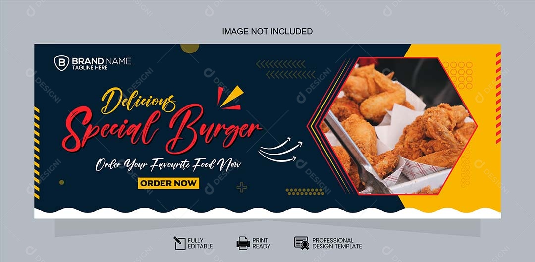 Modelo de Banner de Fast Food Vetor EPS Editável