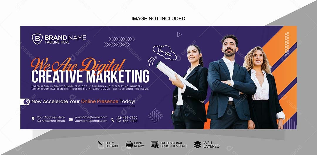 Modelo de Banner de Marketing Digital Vetor EPS Editável