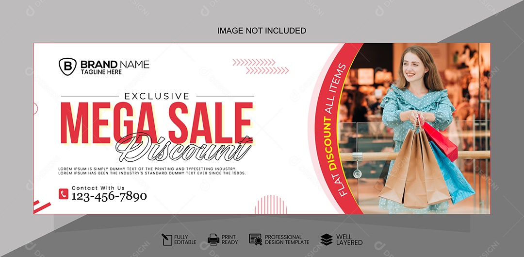 Modelo de Banner de Mega Promoção Vetor EPS Editável