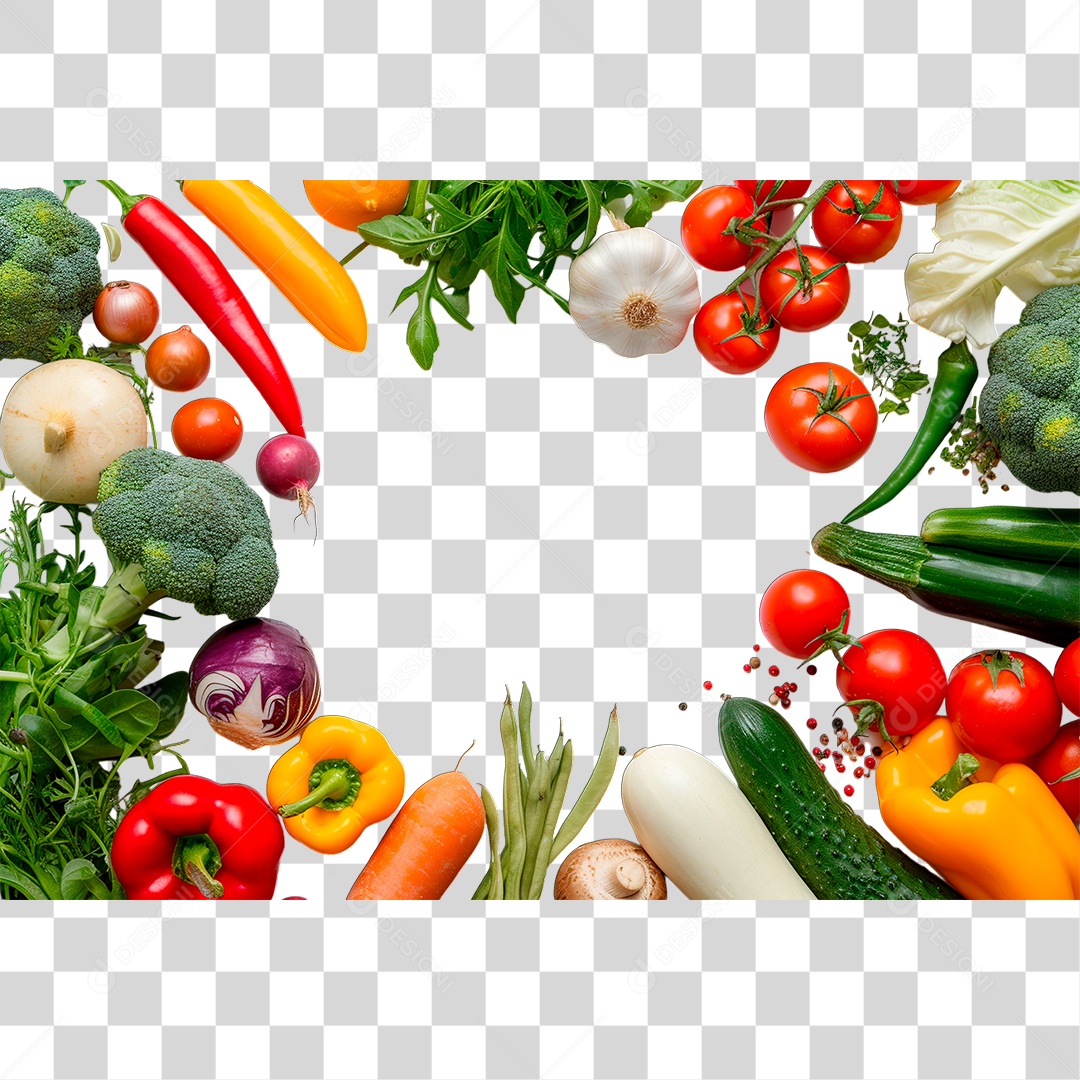 Quadro de Vegetais PNG Transparente