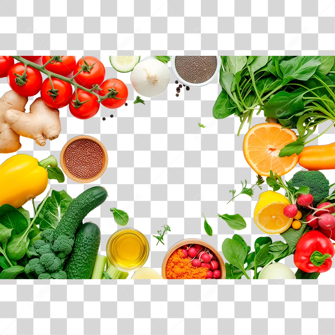 Quadro de Vegetais PNG Transparente