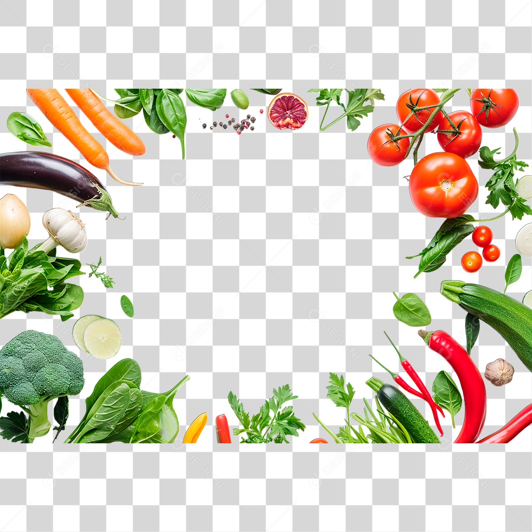 Quadro de Vegetais Fresco PNG Transparente