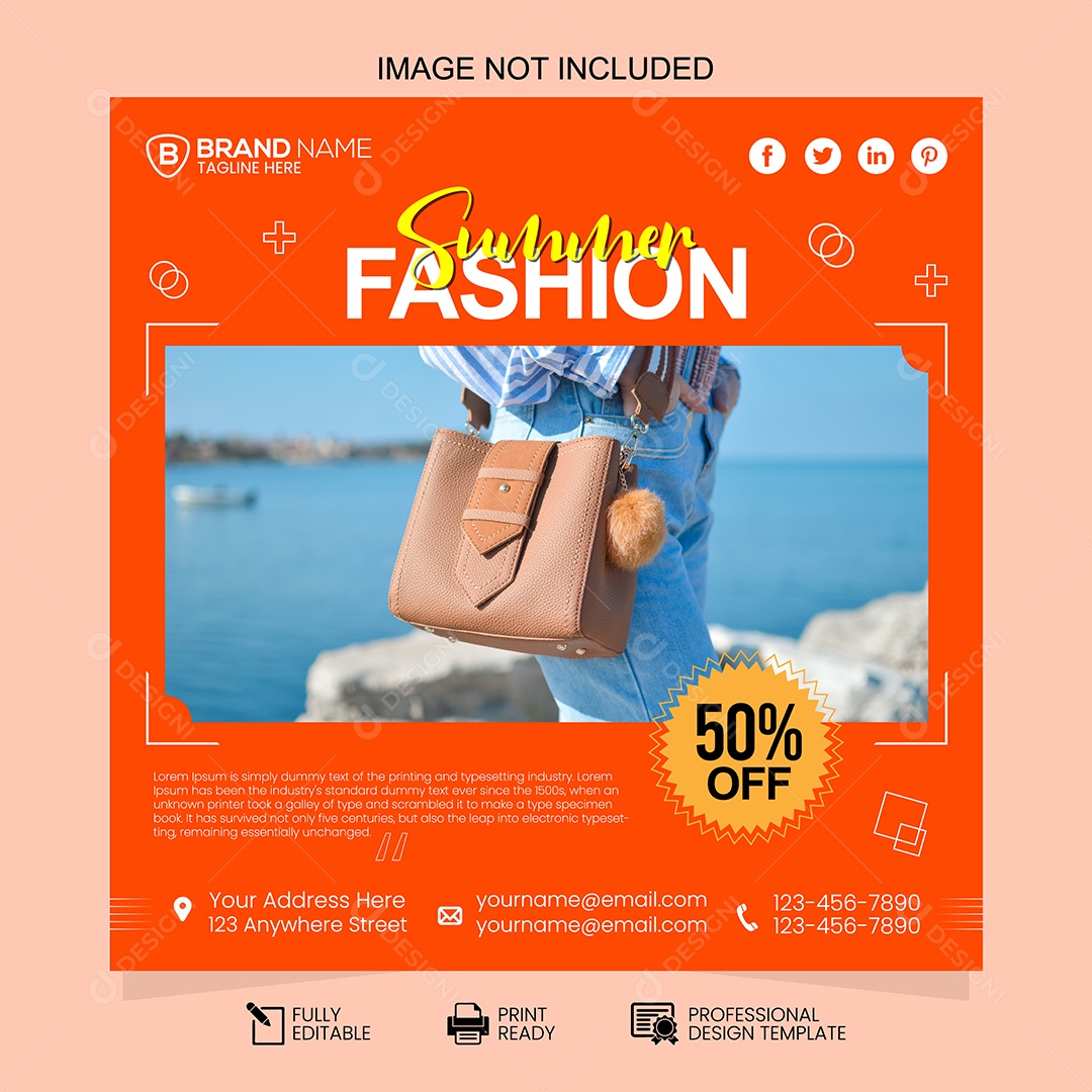Loja de Roupas Verão Fashion Social Media EPS Editável