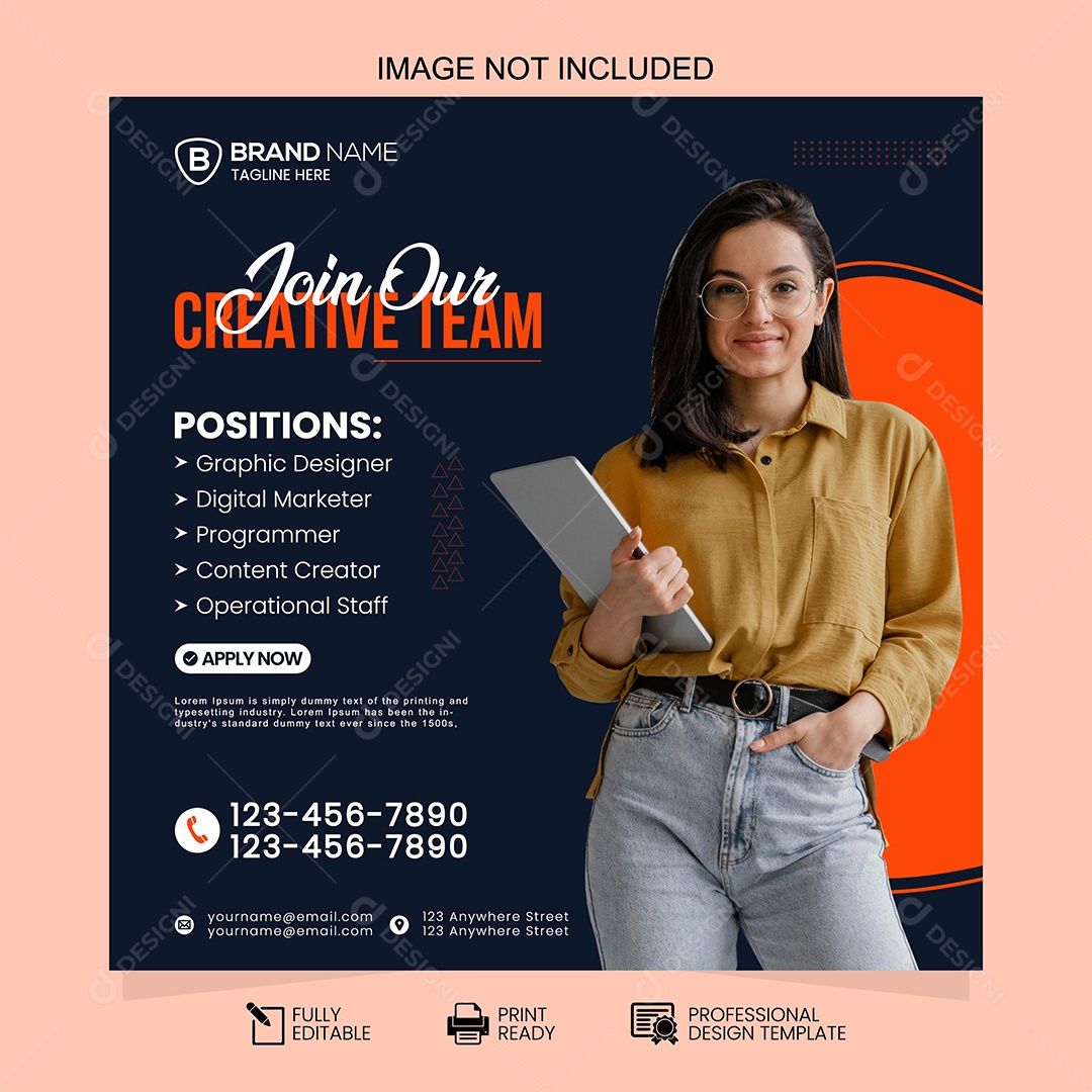 Estamos Contratando Social Media EPS Editável