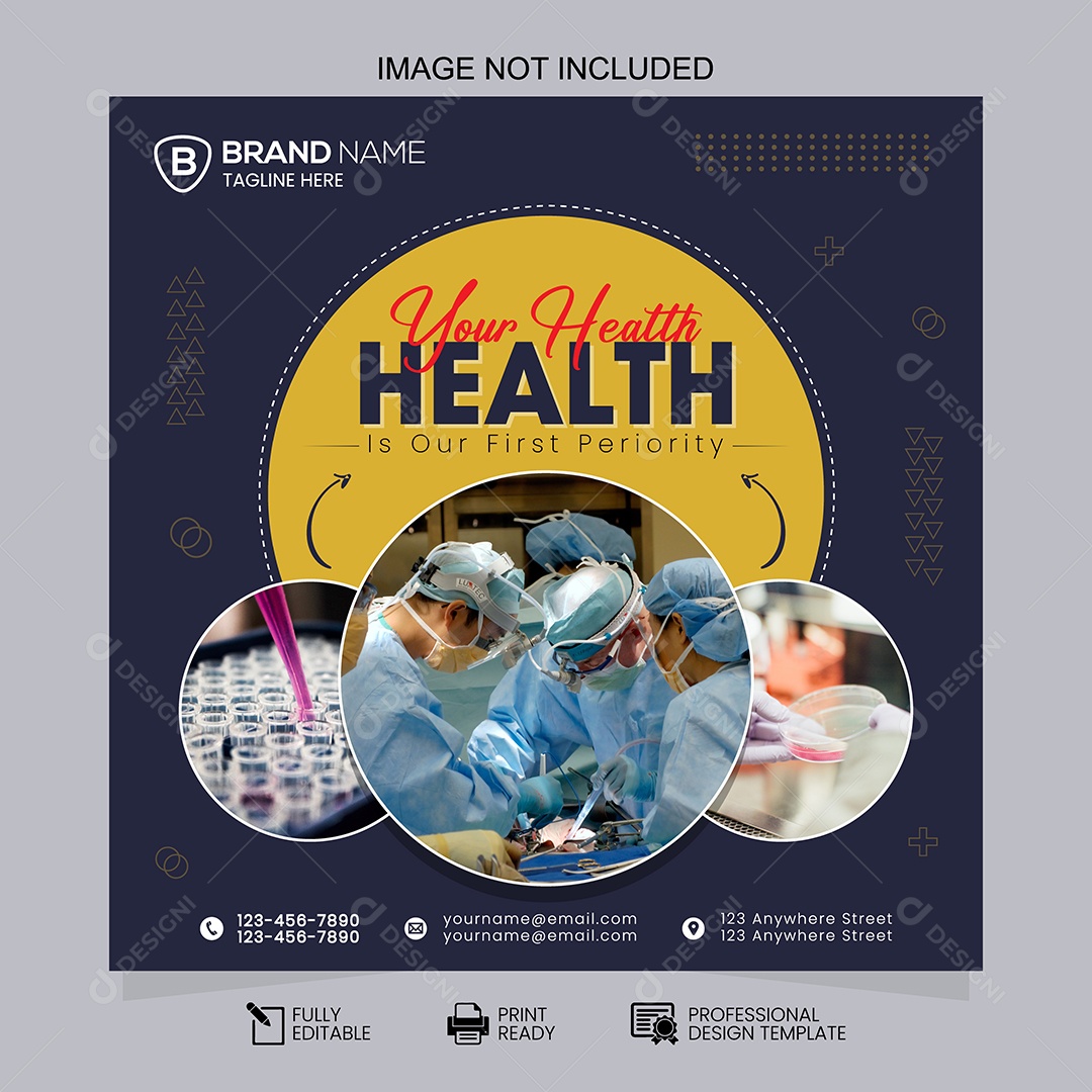 Serviços Médicos Social Media Vetor EPS Editável