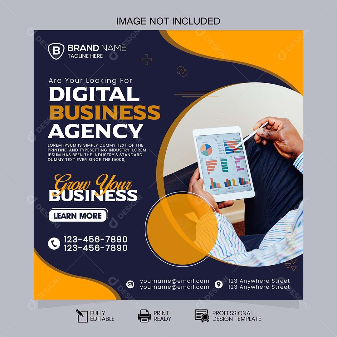 Agência de Marketing Digital Social Media Vetor EPS Editável