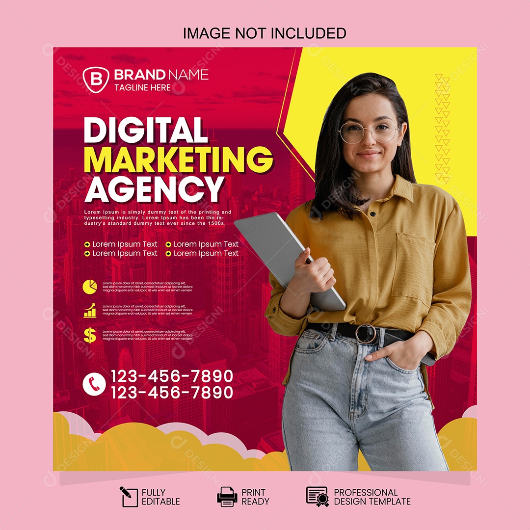 Agência de Marketing Digital Social Media Vetor EPS Editável