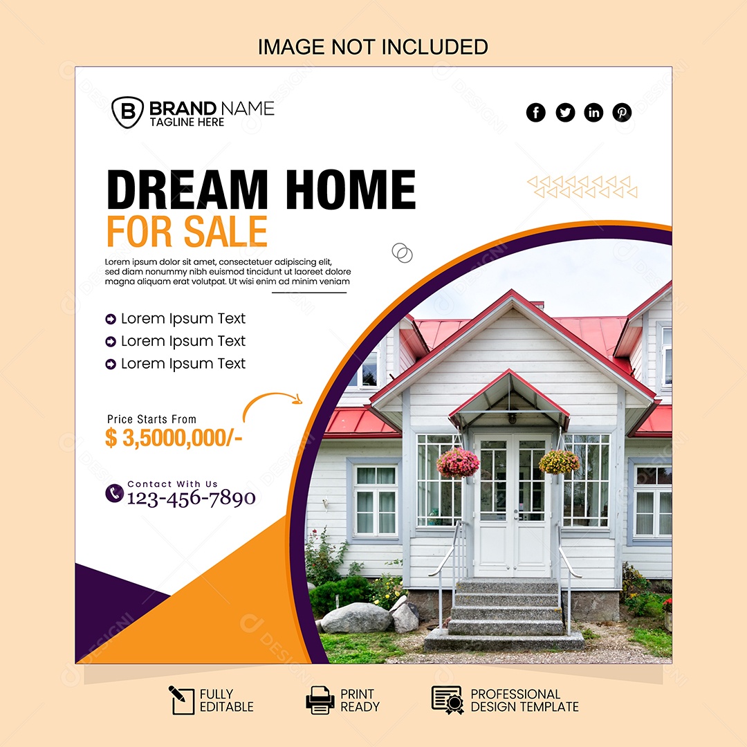 Casa à Venda Ilustração Vetor EPS Editável