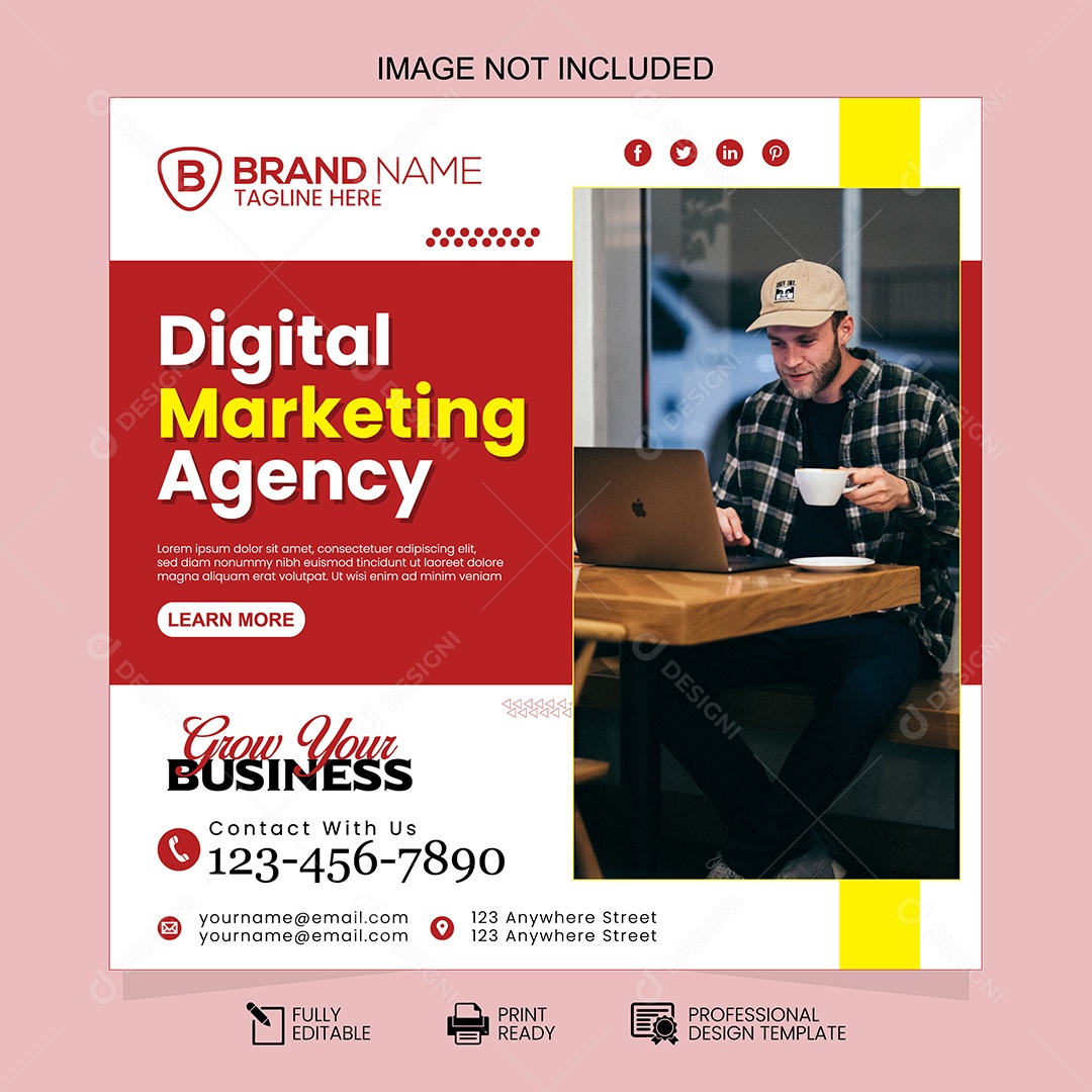 Agência de Marketing Digital Social Media Vetor EPS Editável