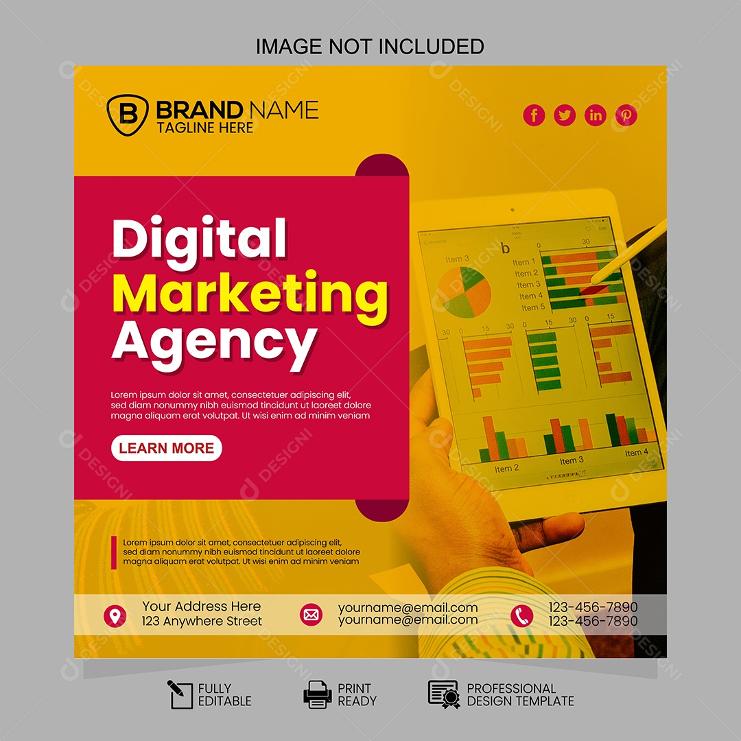 Agência de Marketing Digital Social Media Vetor EPS Editável