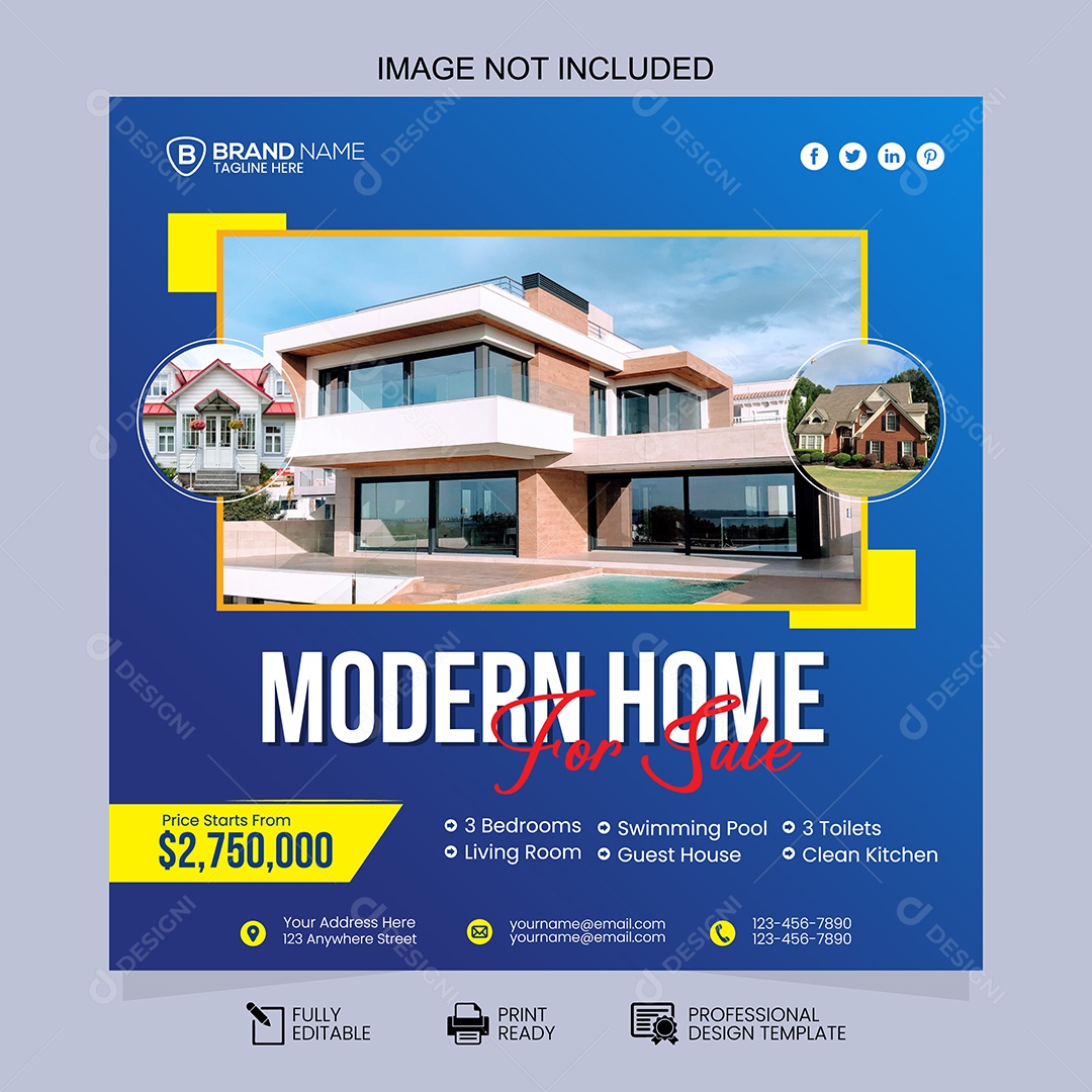 Casa Moderna à Venda Ilustração Vetor EPS Editável