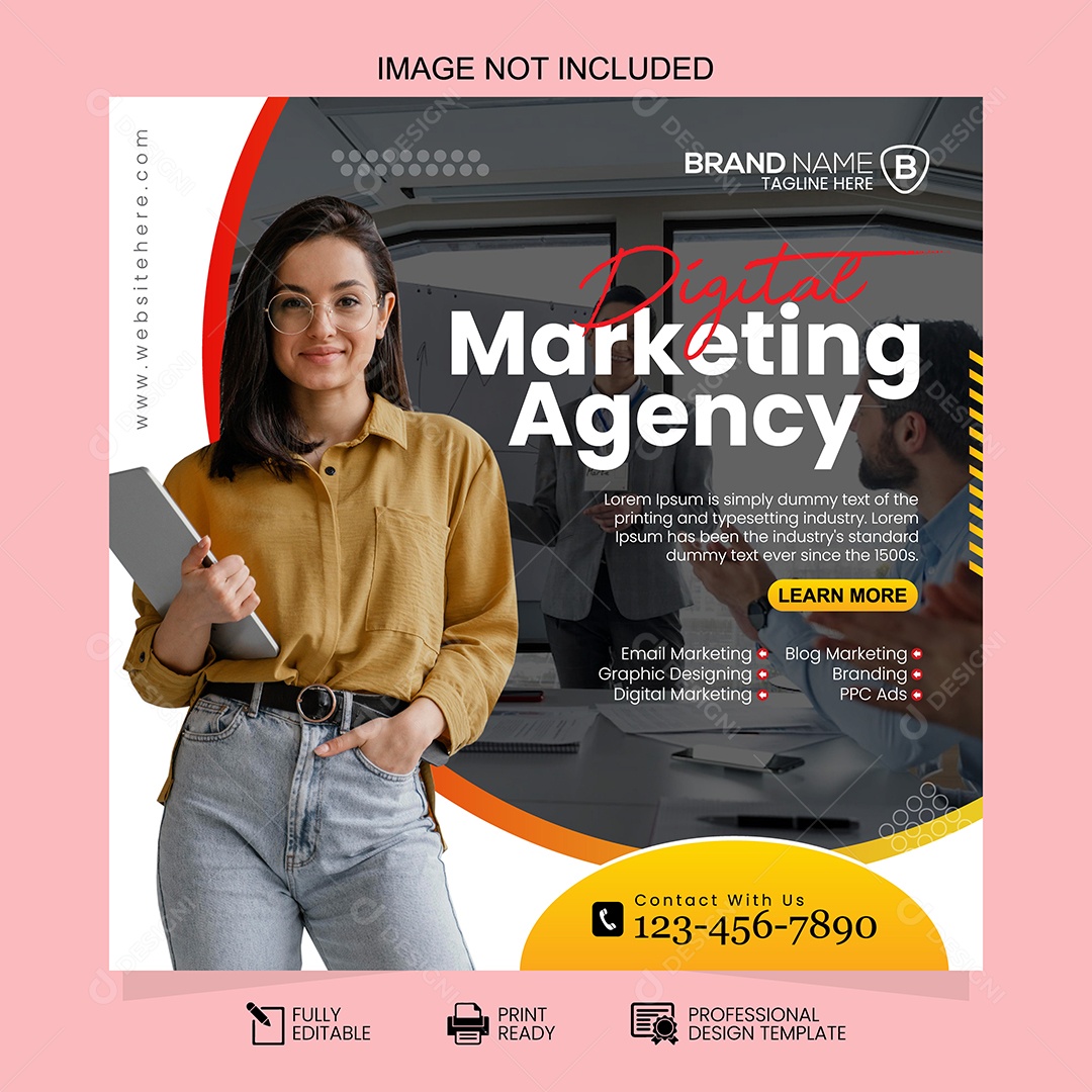 Agência de Marketing Digital Social Media Vetor EPS Editável