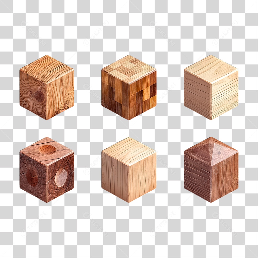 Cubo Madeira PNG Transparente
