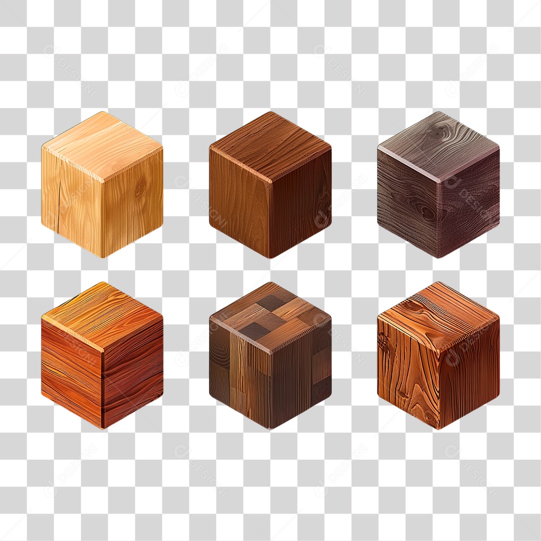 Cubo Madeira PNG Transparente