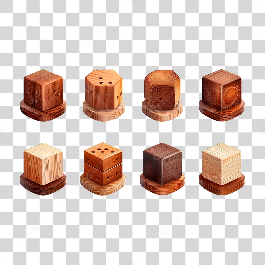 Cubo Madeira PNG Transparente