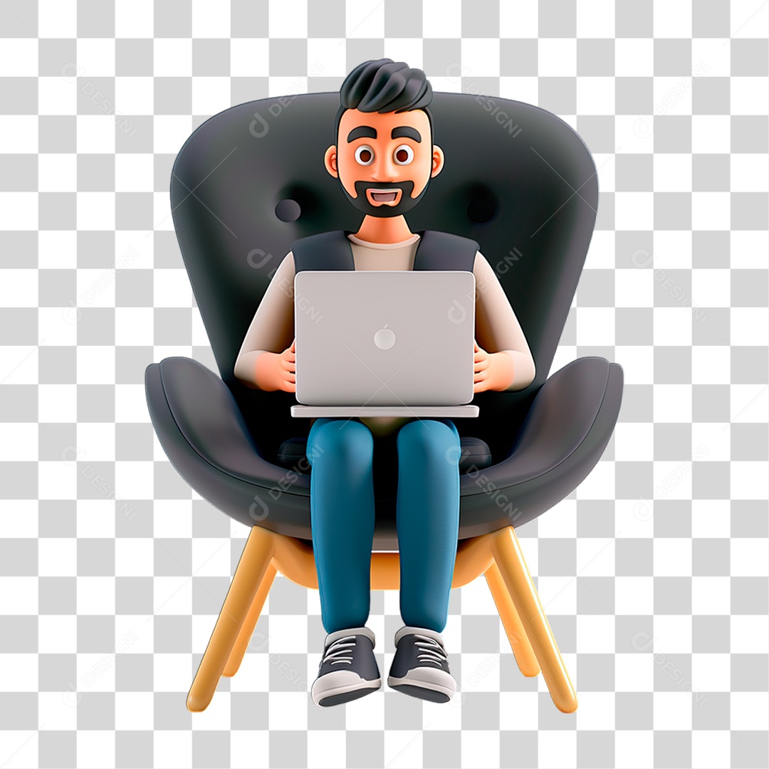 Homem com Notebook Pesquisas Trabalhos Tecnologia Lojas PNG Transparente