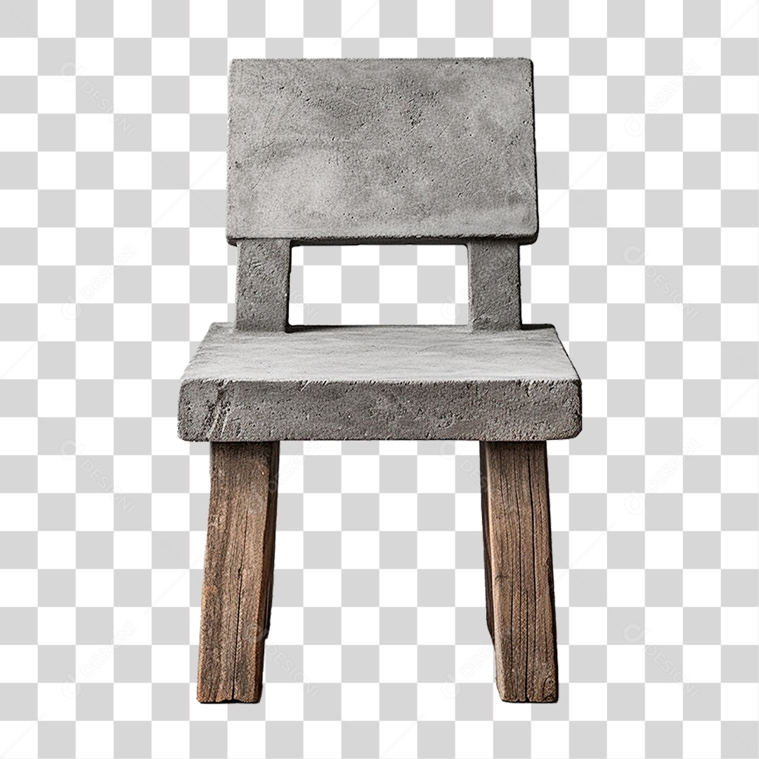 Cadeira de Cimento PNG Transparente