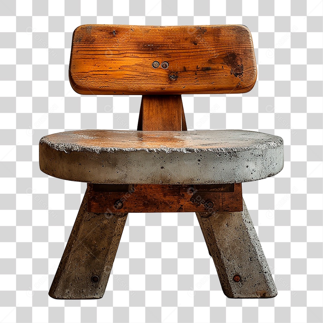 Cadeira de Cimento PNG Transparente